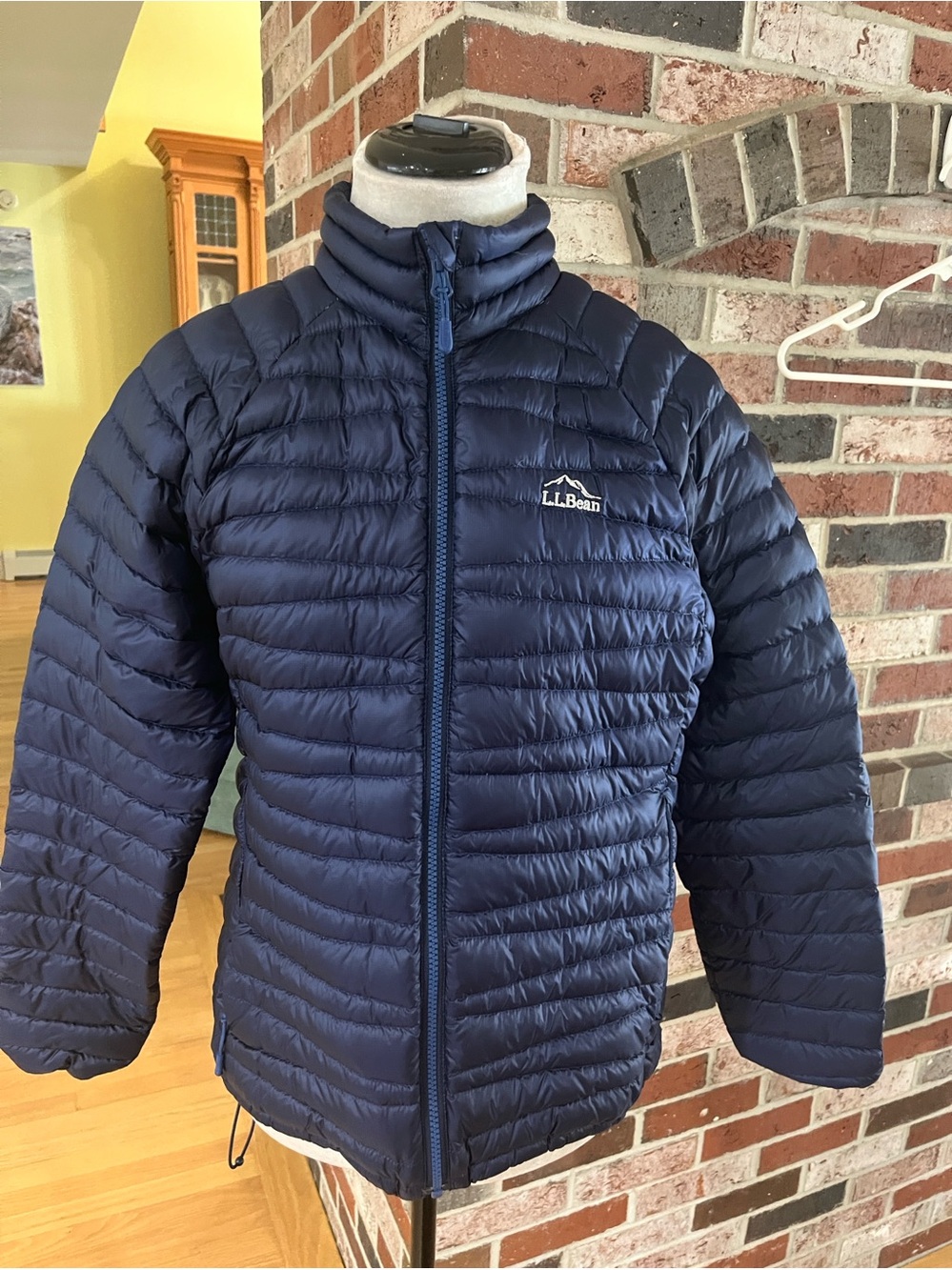 L.L. BEAN Navy Blue Quilted Packable Downtek Quantum Pertex Puffer Jacket S NWOT